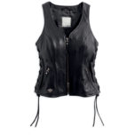 Women's Black Avenue Leather Vest