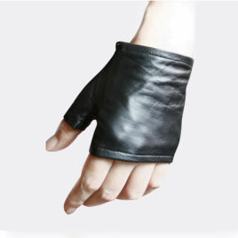 women-black-leather-lambskin-punk-boxing-fingerless-gloves copy